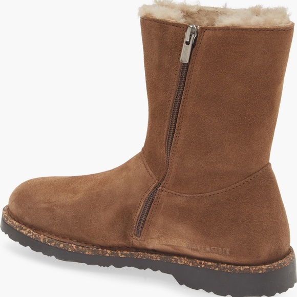 NEW Birkenstock Uppsala Genuine Shearling Lined Boots in Dark Tea - Picture 2 of 5